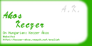 akos keczer business card