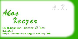 akos keczer business card